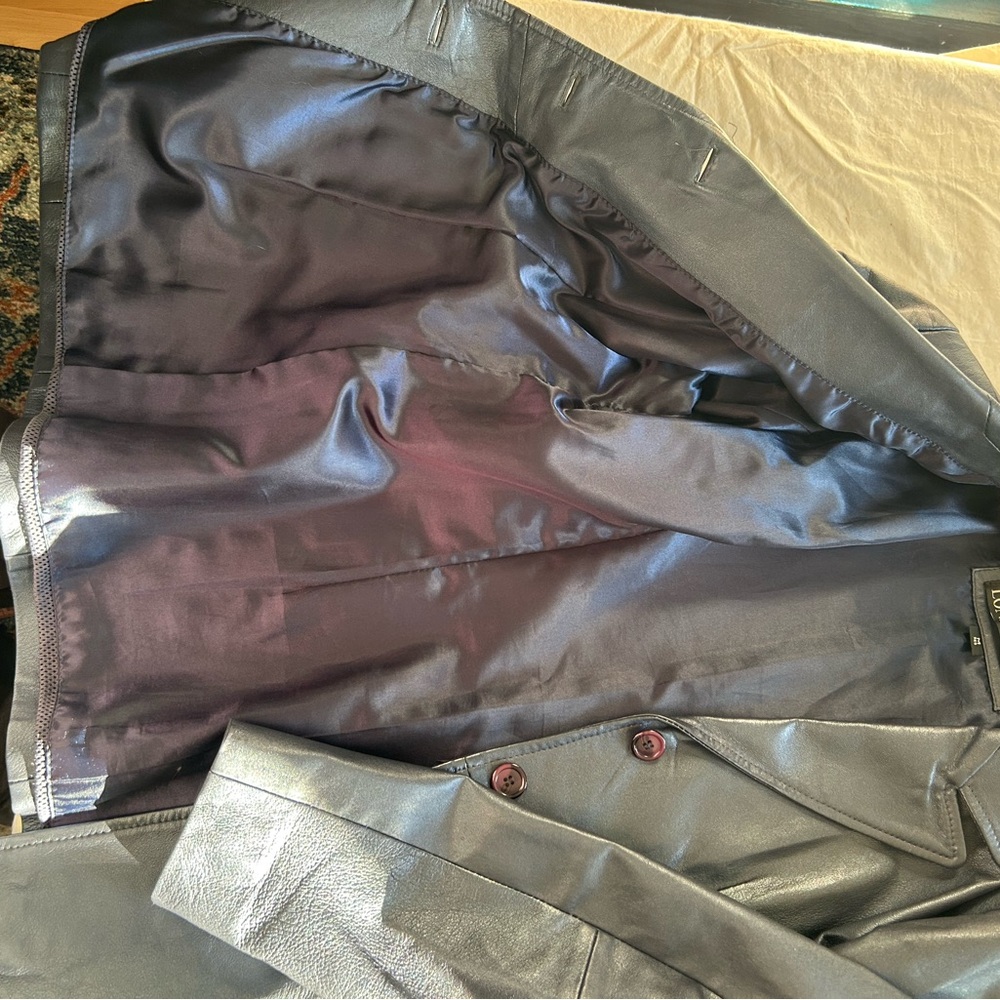 London Fog deep purple Leather Blazer - Picture 6 of 13